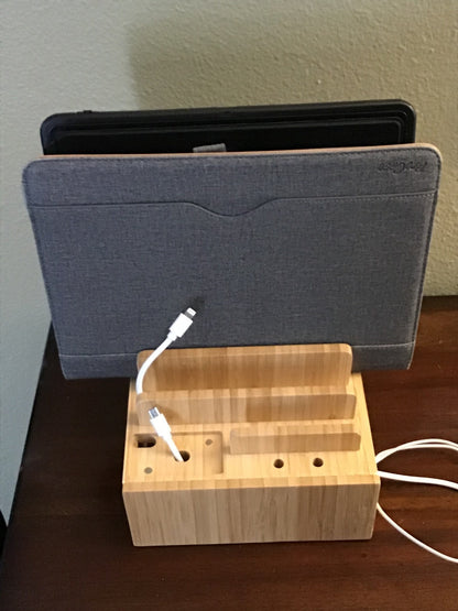 Eco Friendly Bamboo USB Charging Hub Organizer