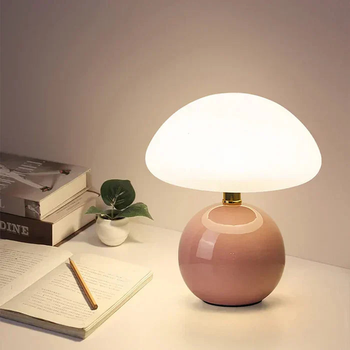 Country Style Wooden Mushroom Lamp