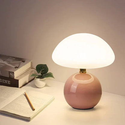 Country Style Wooden Mushroom Lamp