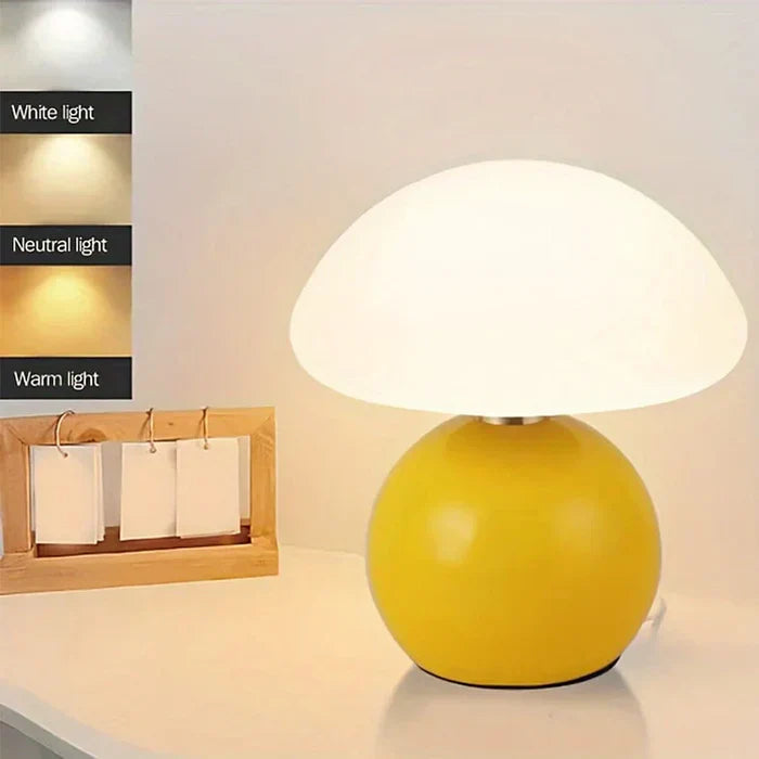 Country Style Wooden Mushroom Lamp
