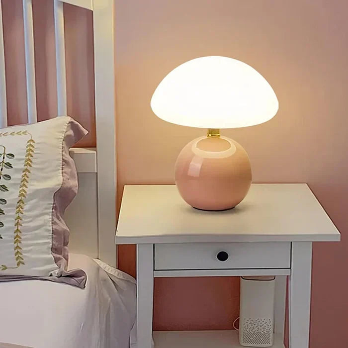Country Style Wooden Mushroom Lamp