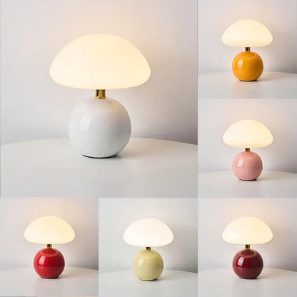 Country Style Wooden Mushroom Lamp