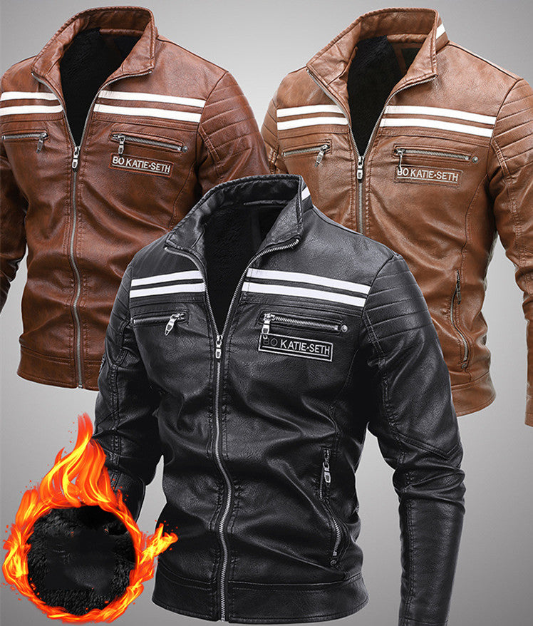 Classic Mens Black Leather Biker Jacket - Luxicro