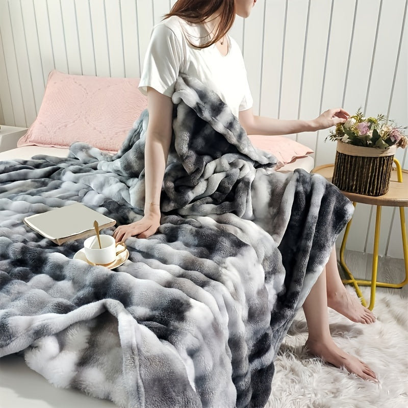 Cozy Plush Throw Blanket for Bed and Outdoor Use