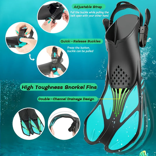 Compact Unisex Snorkel Fins for Travel - Luxicro