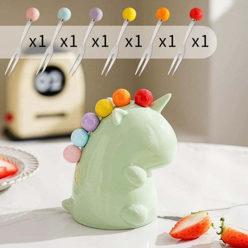 Vibrant Kids Rainbow Fruit Forks