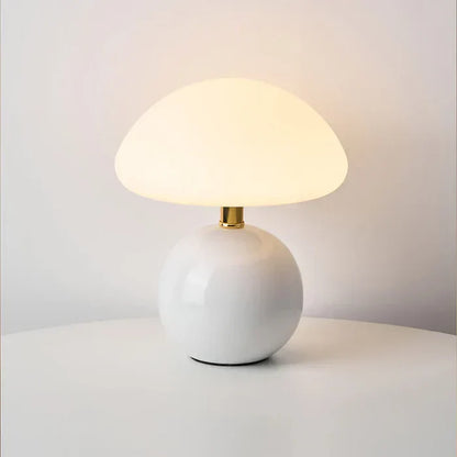 Country Wood Mushroom Desk Lamp