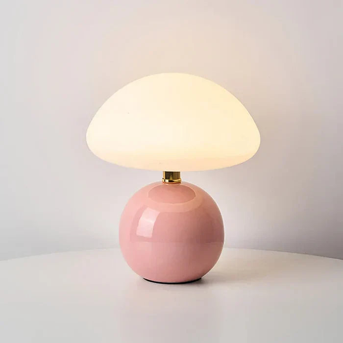 Country Wood Mushroom Desk Lamp