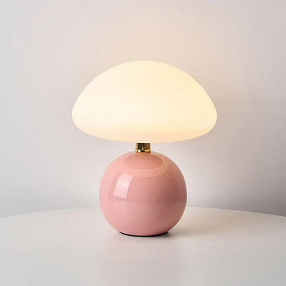 Country Wood Mushroom Desk Lamp
