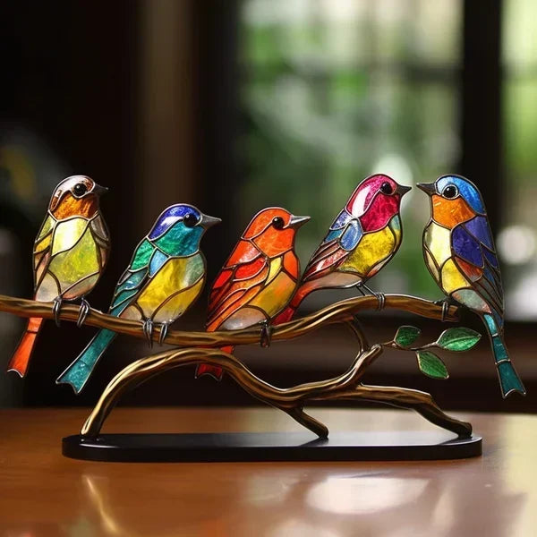 Colorful Decorative Glass Bird Figurines