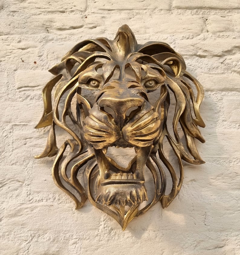 Big Lion Head Wall Decor Sculpture