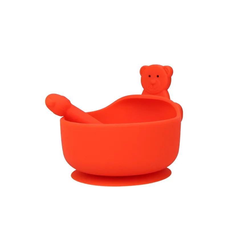 Soft Baby Feeding Bowl Set with Spoon and Suction Base