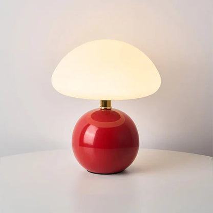 Country Wood Mushroom Desk Lamp