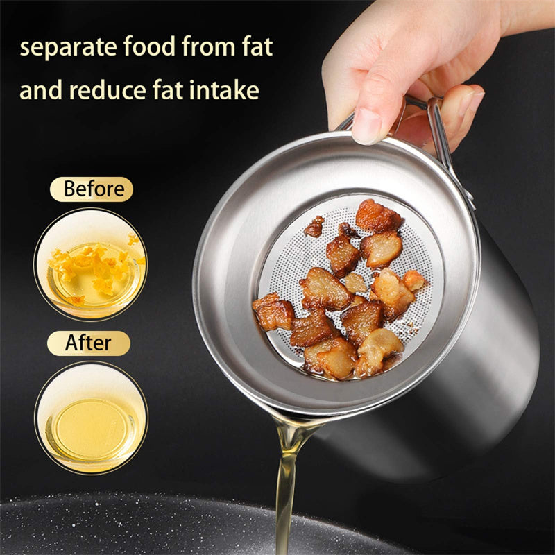 Heavy Duty Stainless Steel Oil Strainer Pot
