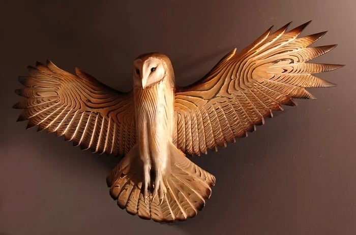 Rustic Wooden Owl Decor Wall Hanging