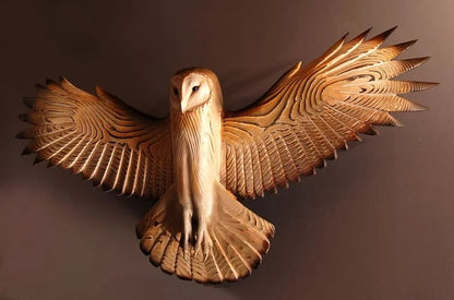 Rustic Wooden Owl Decor Wall Hanging