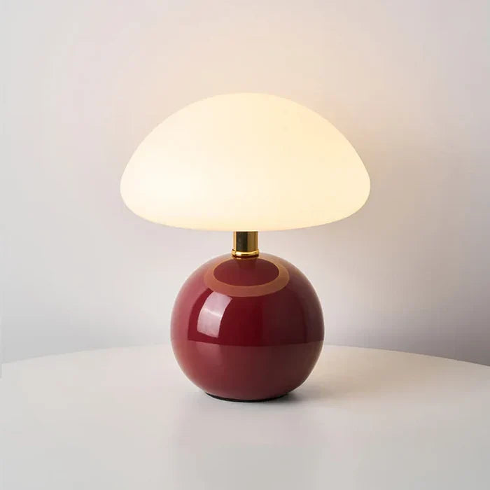 Country Wood Mushroom Desk Lamp