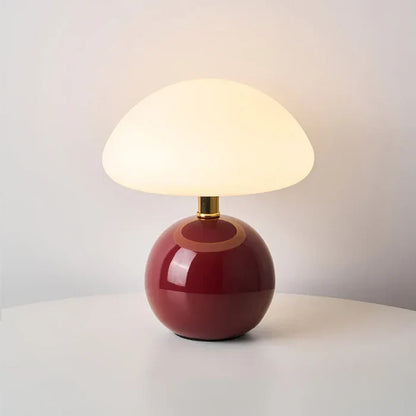 Country Wood Mushroom Desk Lamp
