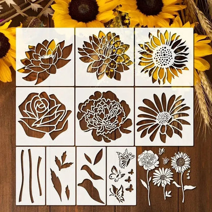 Big Floral Wall Stencil Kit - Outdoor Decor