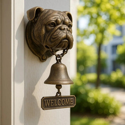 Traditional Bronze Wall Bell with Dog Design