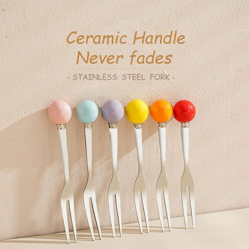 Vibrant Kids Rainbow Fruit Forks