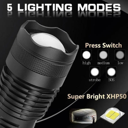 Bright 90000 Lumens LED Flashlight for Outdoor Use