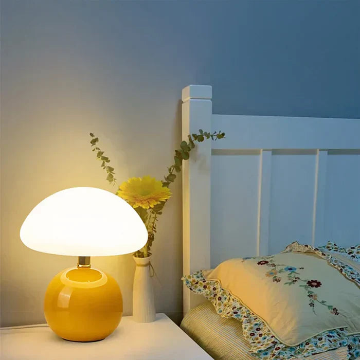 Country Style Wooden Mushroom Lamp
