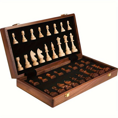 Traditional Wooden Chess Board Set for Home Use