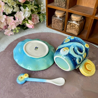 Vibrant Artistic Ceramic Coffee Mug Set