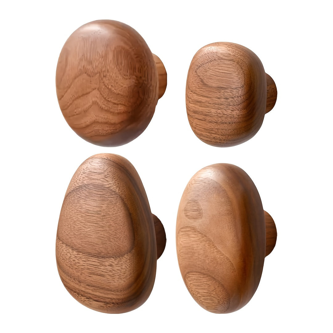 Traditional Wood Wall Hooks - Brown Wooden Coat Rack