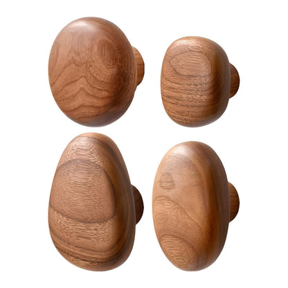 Traditional Wood Wall Hooks - Brown Wooden Coat Rack