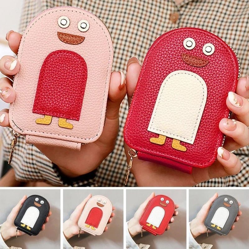 Cute Penguin Leather Card Wallet