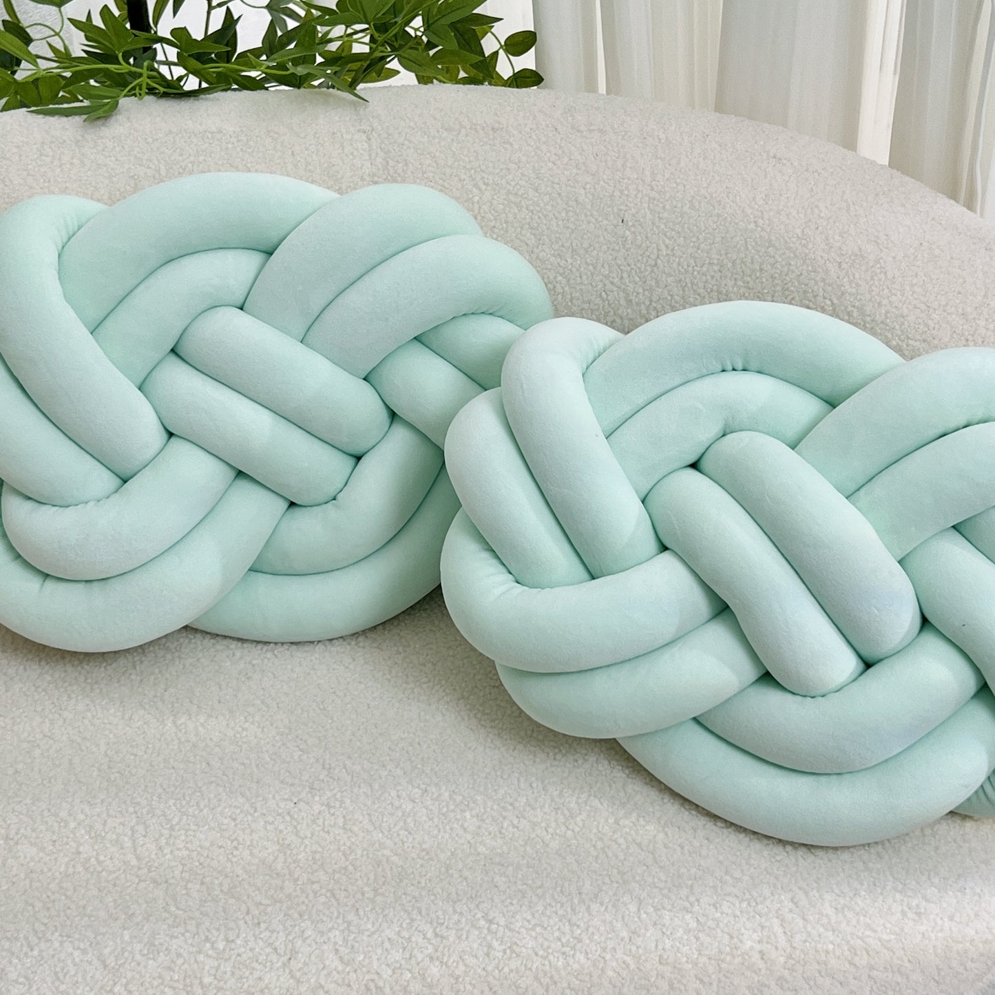 Soft White Pillow with Decorative Buttons