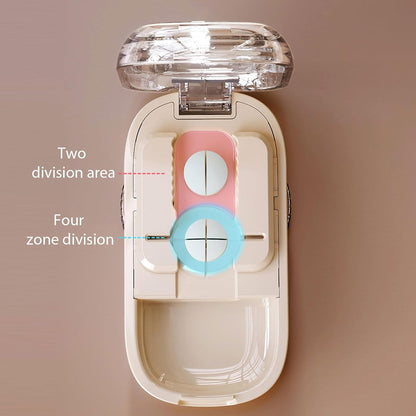 Portable Pill Cutter Box with Adjustable Divider