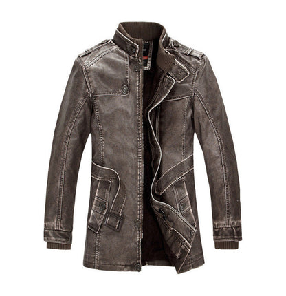 Authentic Mens Faux Leather Jacket - Stylish Zip Up Coat
