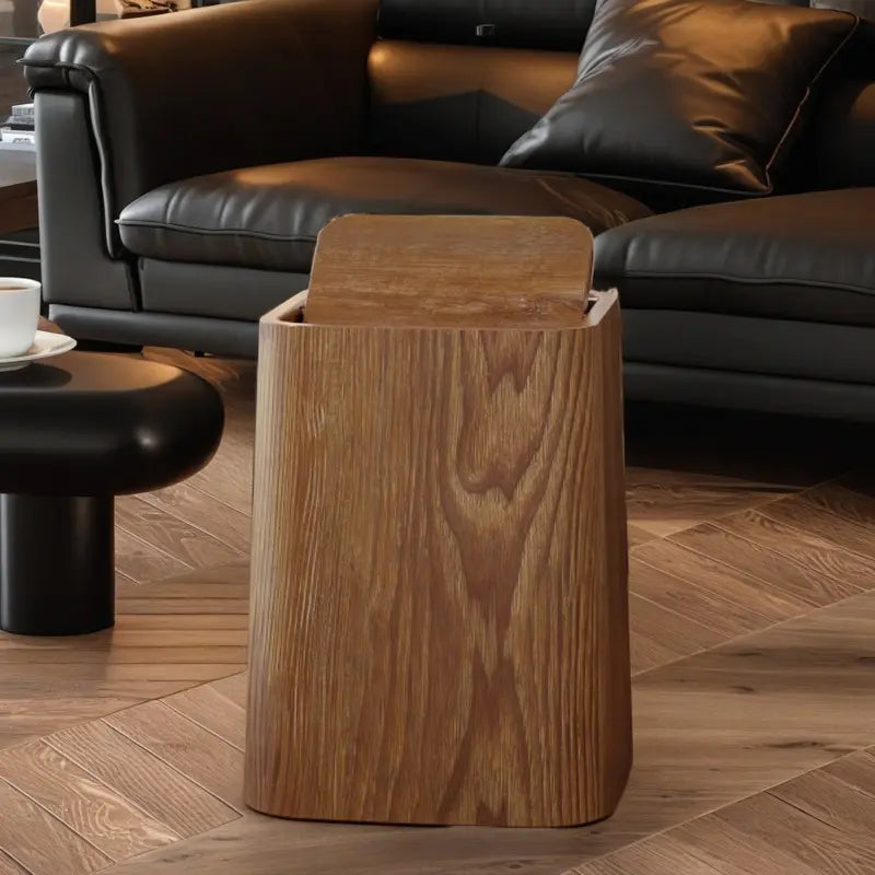 Stylish Marble Waste Bin with Spin Lid