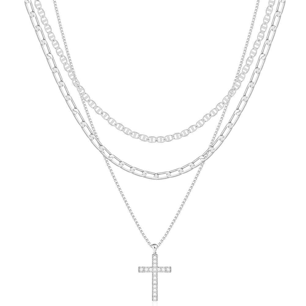 Luxury Cross Chain Necklace Set