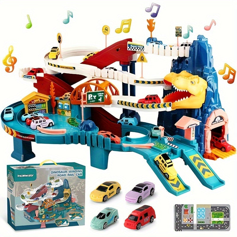 Fun Dinosaur Racing Playset with Tracks