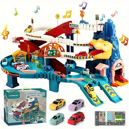Fun Dinosaur Racing Playset with Tracks