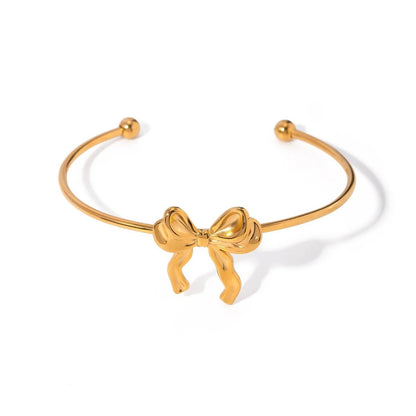Beautiful Bow Accent Cuff Bangle