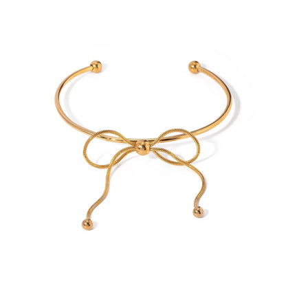 Beautiful Bow Accent Cuff Bangle