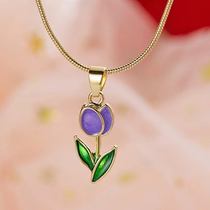 Beautiful Floral Tulip Pendant Set