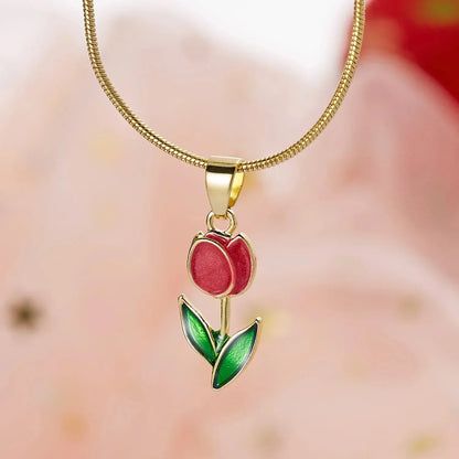 Beautiful Floral Tulip Pendant Set