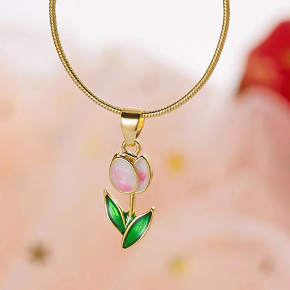 Beautiful Floral Tulip Pendant Set
