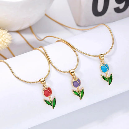 Beautiful Floral Tulip Pendant Set
