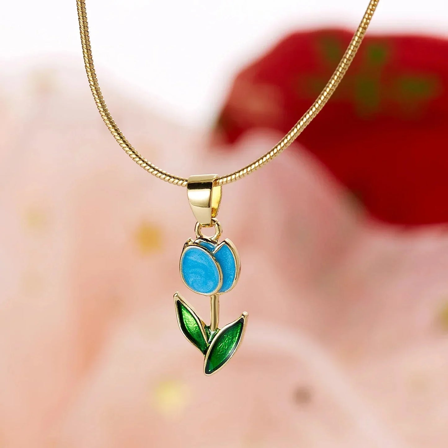 Beautiful Floral Tulip Pendant Set