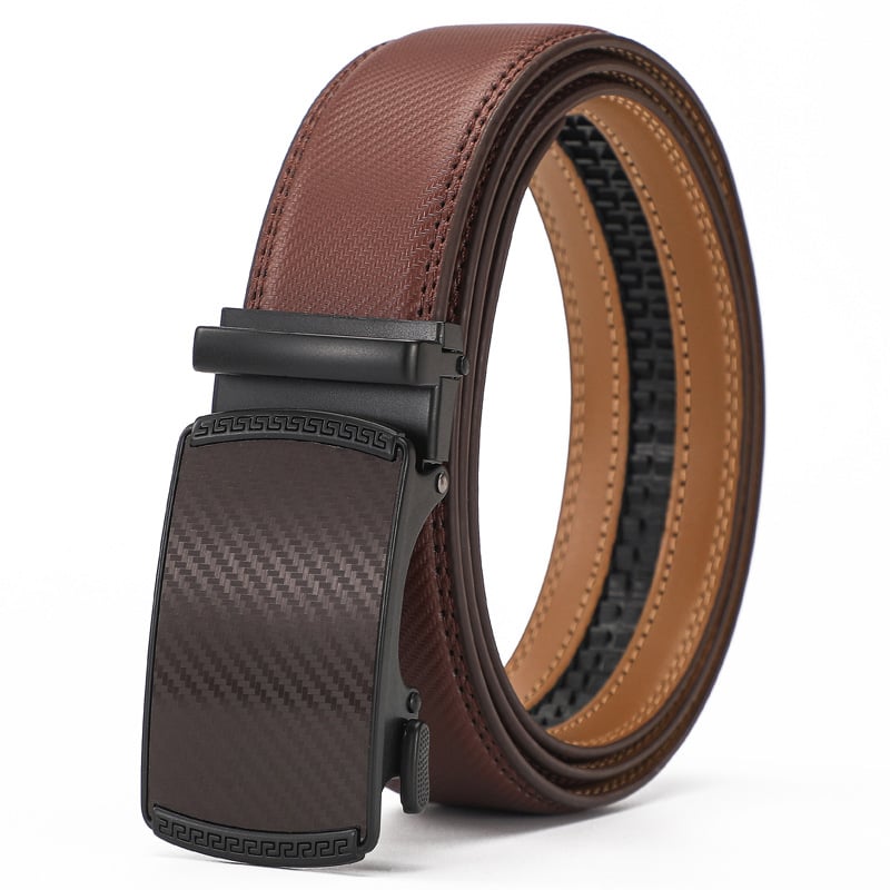 High Quality Adjustable Leather Belt With Silver Buckle