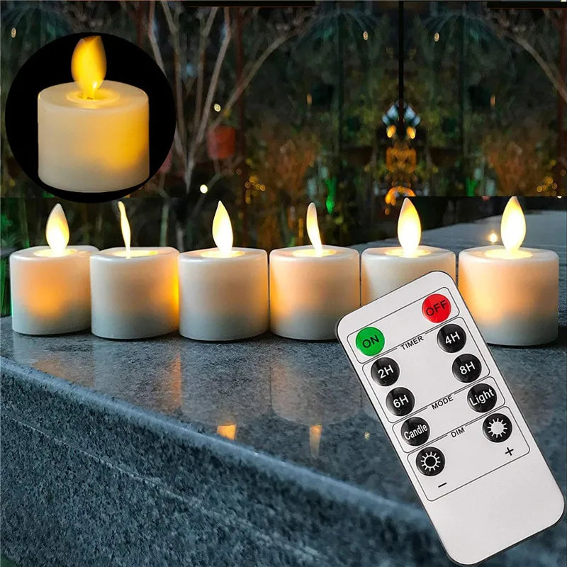 Bright Battery Operated Candle Set with Remote