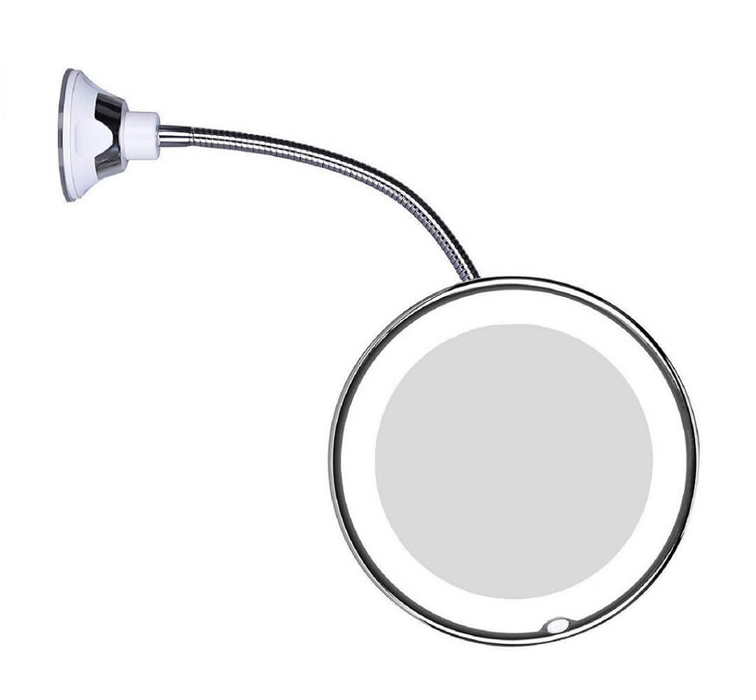 Compact LED Travel Makeup Mirror 10x Magnifier - Luxicro