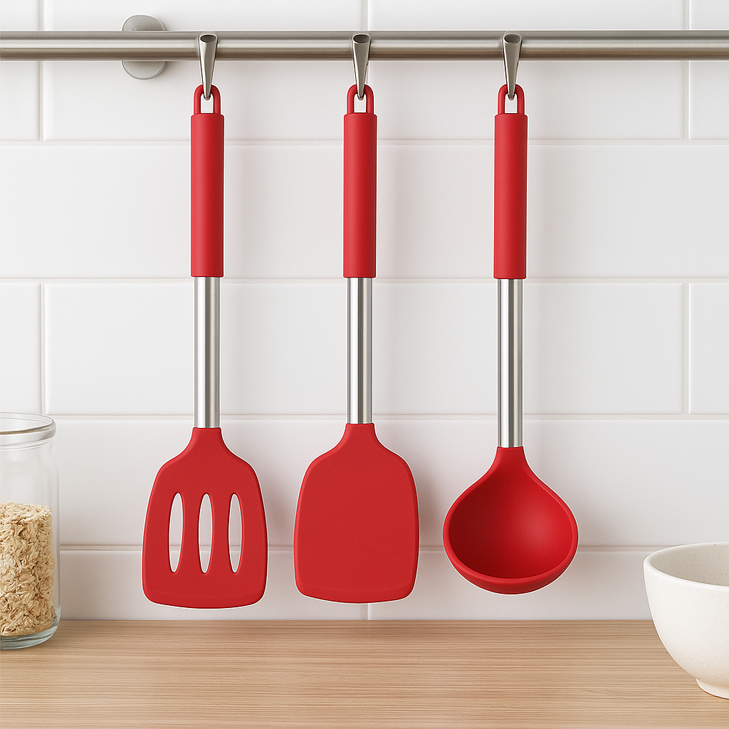 Non-Stick Silicone Kitchen Tool Set 3 Piece - Luxicro